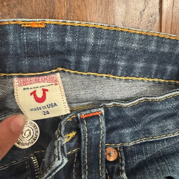 True Religion Dark Blue Flare Jeans - Picture 3 of 4